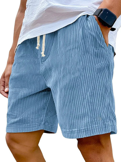 Vintage English Style Corduroy Casual Men Shorts