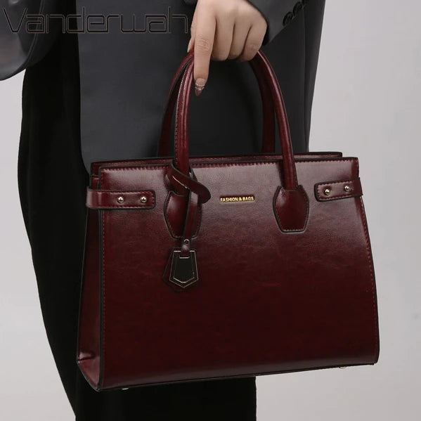 Genuine Leather Flap Cover Luxury Handbags For Women
