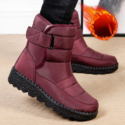 Plus Size Womens Boots Autumn Winter Ankle Flat Shoes Lace Up Retro Warm Booties Non Slip Mujer Botas