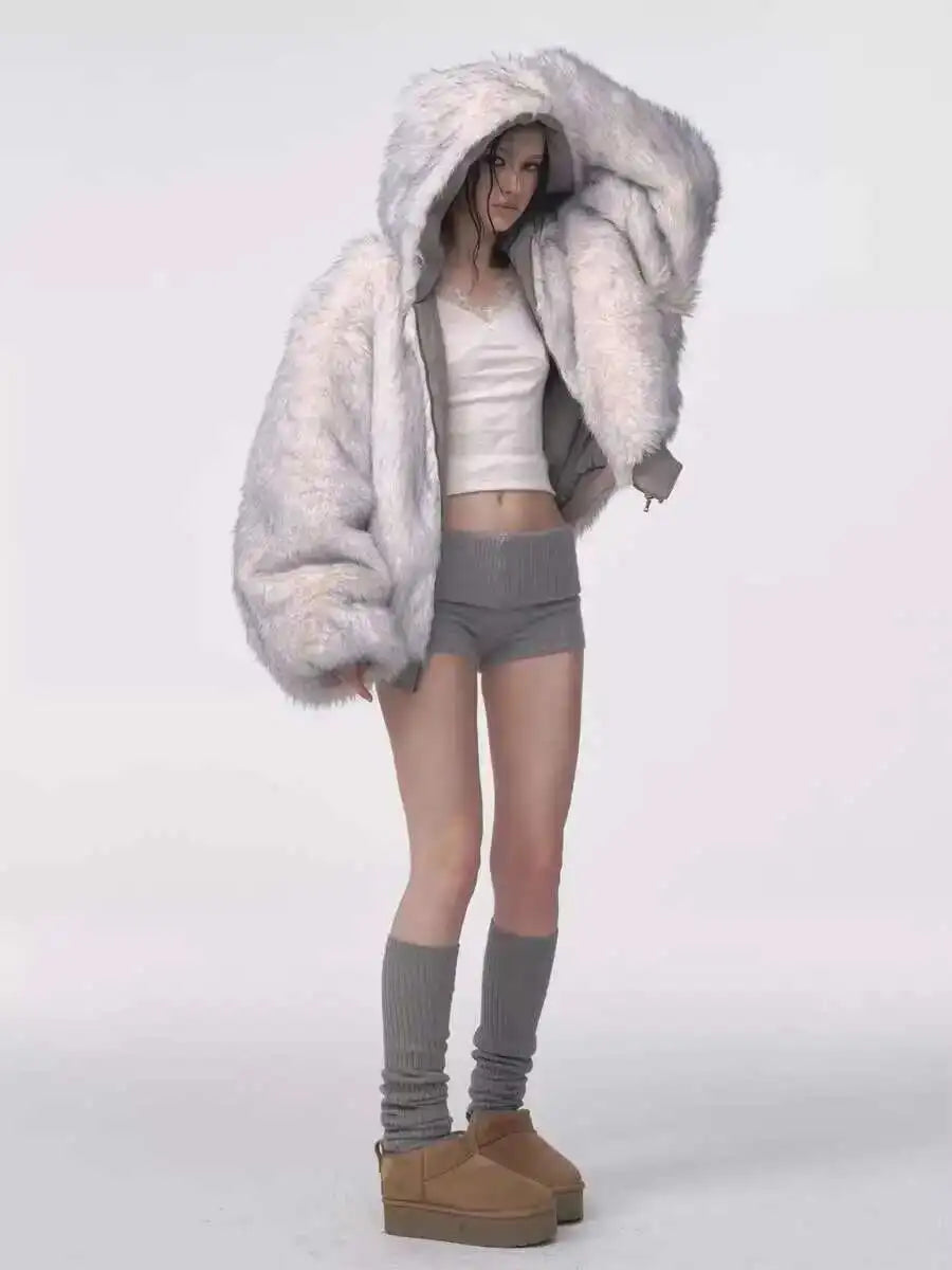 Furry Hooded Winter Coats