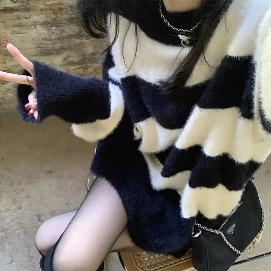 New Winter Fashion Retro Two Colors Sweaters For Women