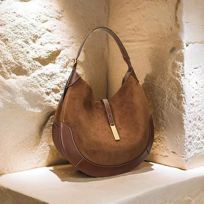 Women Suede Round Crossbody Messenger Bags