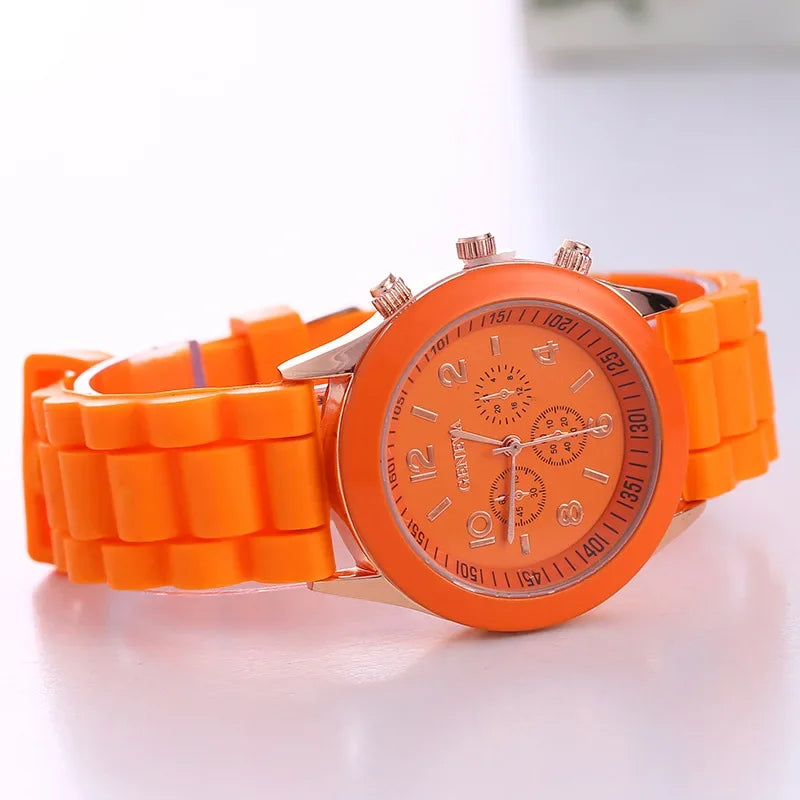 Crocodile Style Quartz Watches Unisex Casual Silicone Bands