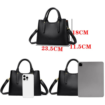 Elegant Textured Leather Top Handle Tote