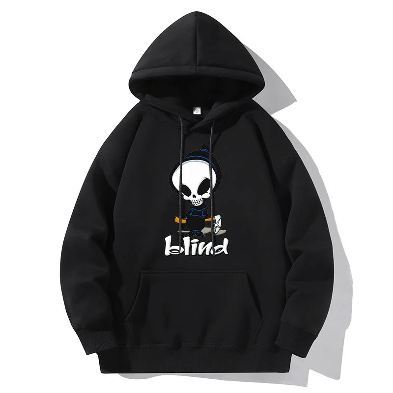 Plus Size Casual Skull Head Printed Crew Neck Sweatshirts