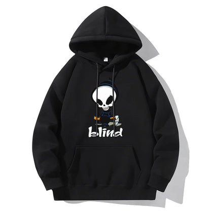 Plus Size Casual Skull Head Printed Crew Neck Sweatshirts