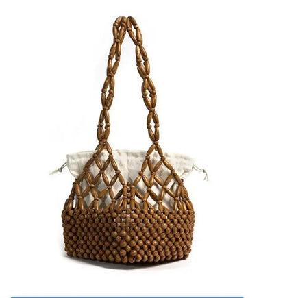 Coastal Vibes: Chic Handmade Wooden Beaded Bag