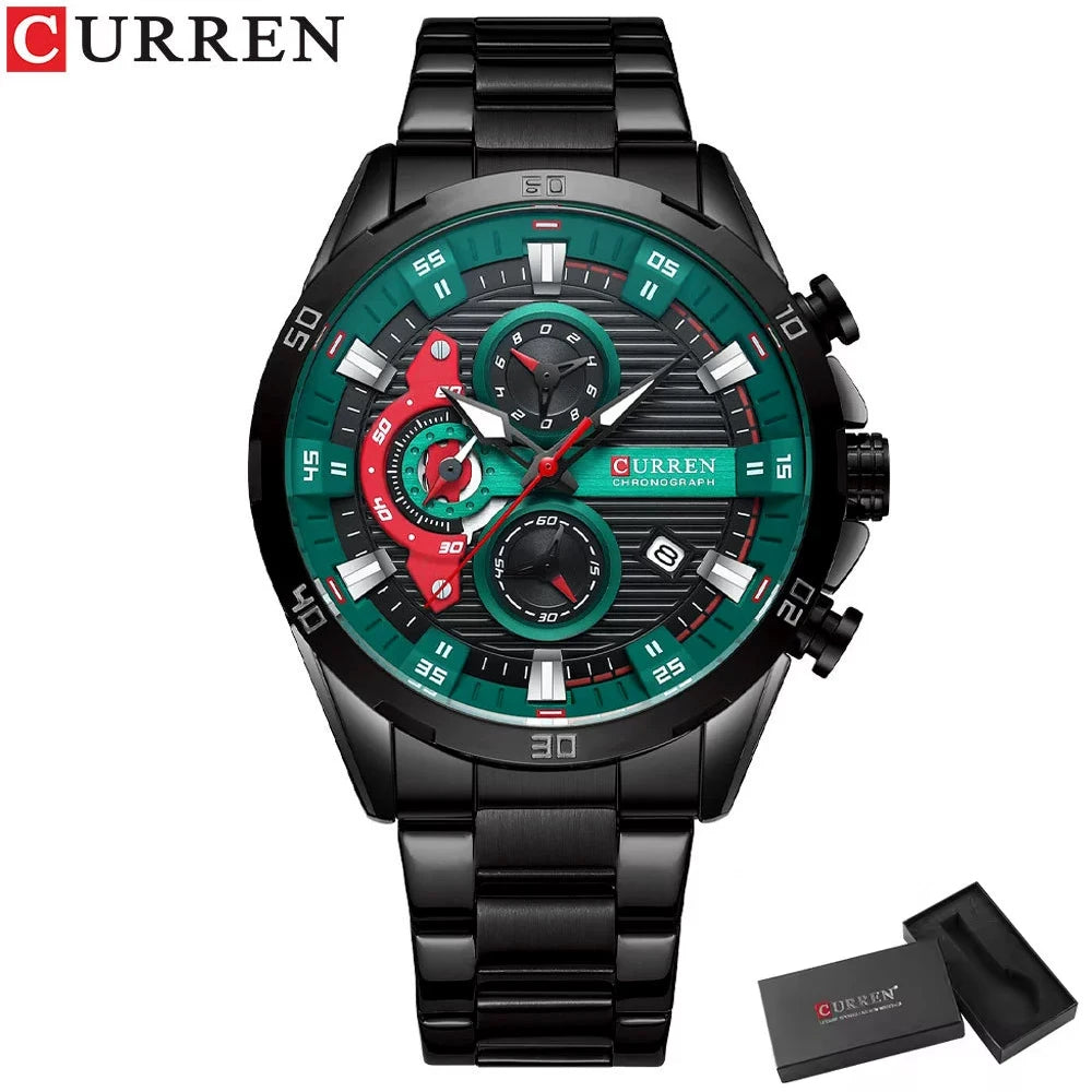 Mens Stainless Steel Creative Waterproof Analog Watches