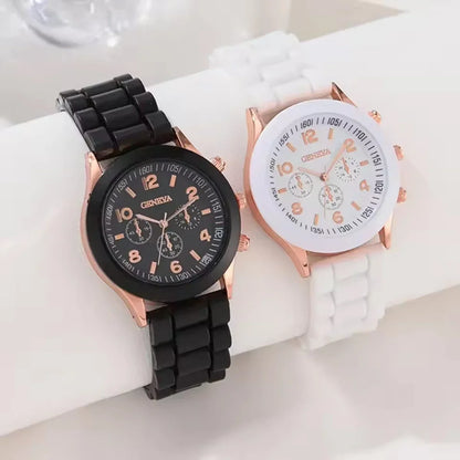 Crocodile Style Quartz Watches Unisex Casual Silicone Bands