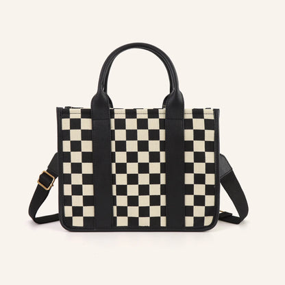 Retro Game Checkerboard Mini Fabric Flap Crossbody Sling Bags