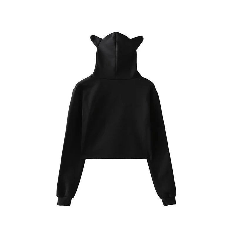 Womens Japanese Graphic Cat Ears Hoodies