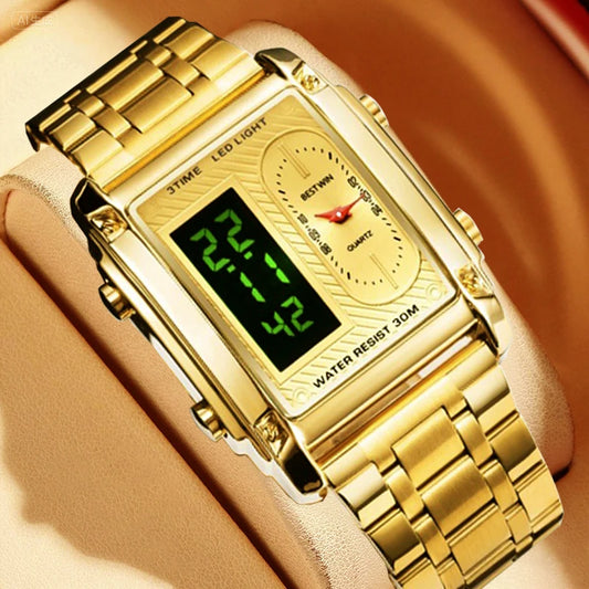 Mens Stainless Steel First Class Analog Dress Watches