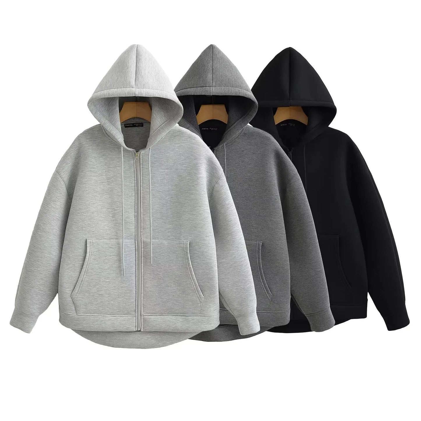 Cool Pretty Soft Hooded Straight Zipper Closure Warm Hoodies