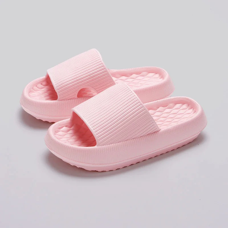 2025 New Summer Womens Soft Sole Cloud Slippers Eva Thick Platform Non Slip Flip Flops For Beach Bathroom