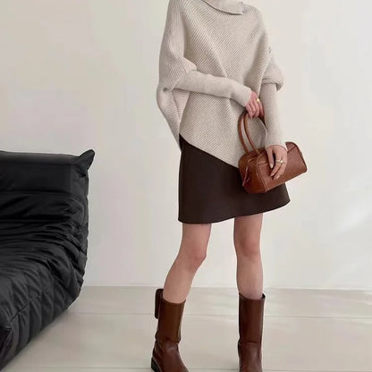 Irregular Wide V Neck Women Sweaters