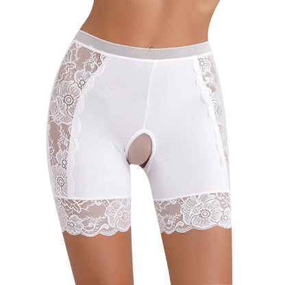 Womens Pocket Design Lace Underwear Shorts