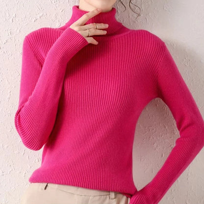 2025 Women S Fall Turtleneck Sweater Soft Knitted Cashmere Pullover Jumper Basic Autumn Winter Sweater For Women