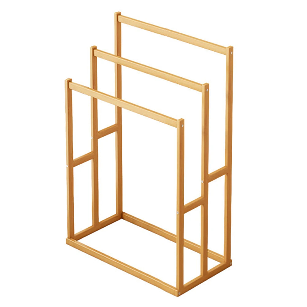 Easy Way At Bathroom 3 Tier Bamboo Freestanding Towel Rack Stand