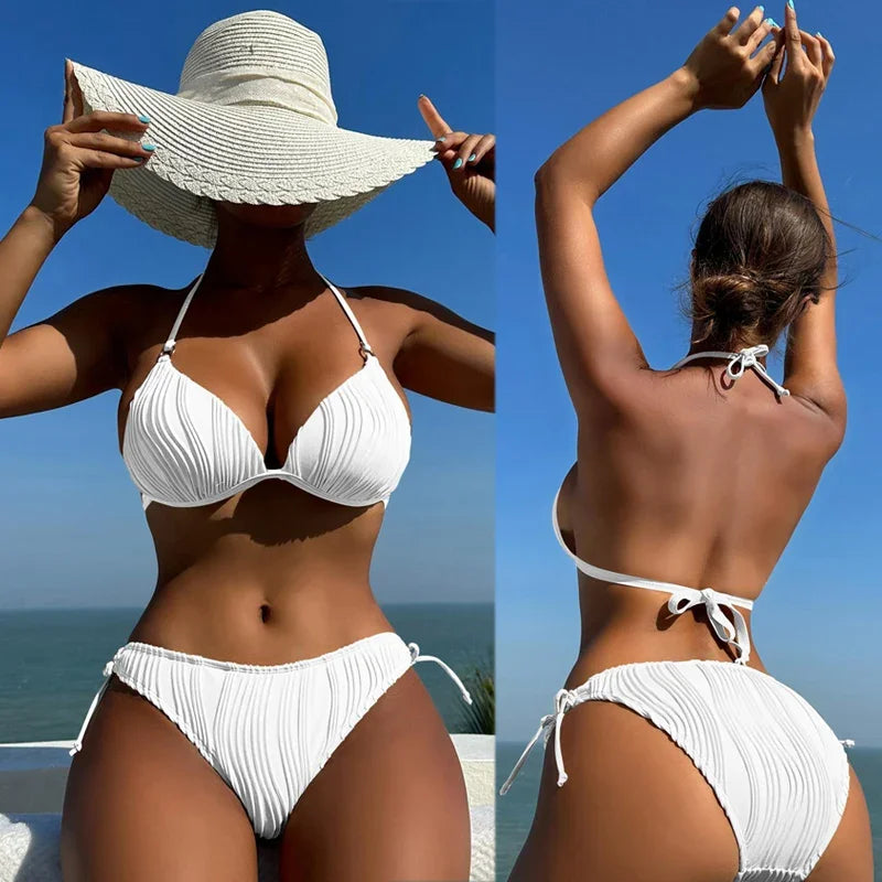 High Cut Women Sexy String Push Up Bikini