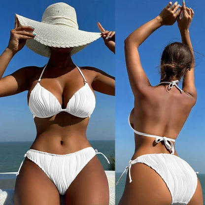 High Cut Women Sexy String Push Up Bikini