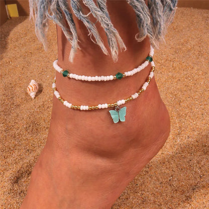 5 Pieces Colorful Beads Ankle Bracelet