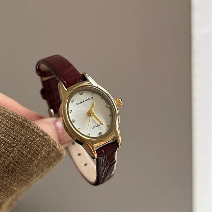 Leather Strap Gold Frame Watches