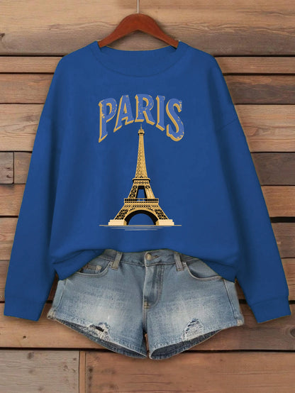 Graphic Paris Printed Women Casual Sweatshirt