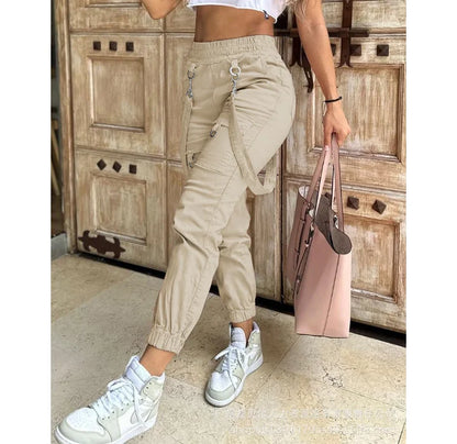 Vintage Pink Wide Leg Cargo Pants: Streetwear Casual with Jogger Style