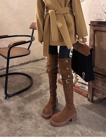 Winter Slip-On Over-the-Knee Boots: Fashionable & Comfortable