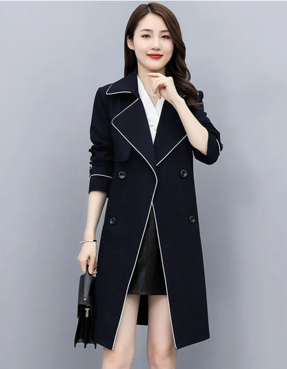 Womens Oversize Long Single Breasted Trench Coat