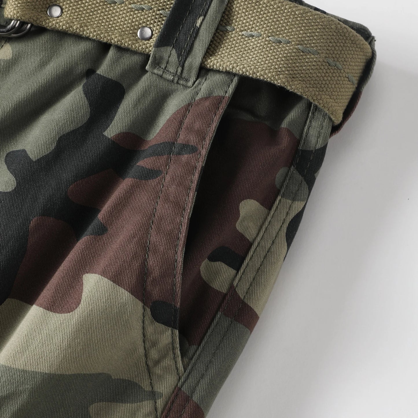 Camouflage Pattern Casual Cotton Mens Cargo Shorts