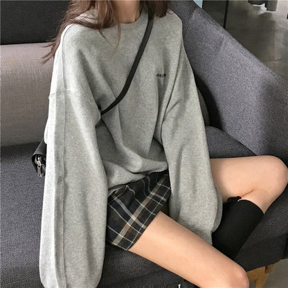 Simple Style Straight Colors Women Winter Sweatshirts