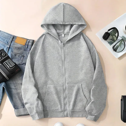 Casual Zipper Closure High Quality Women Hoodies