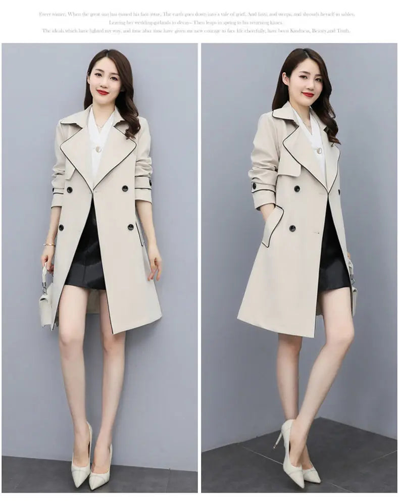 Womens Oversize Long Single Breasted Trench Coat