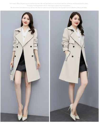 Womens Oversize Long Single Breasted Trench Coat