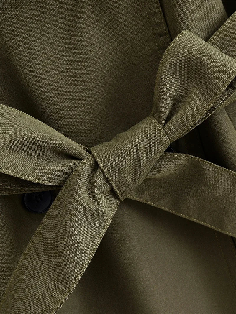 Long Belted Women Trench Coat