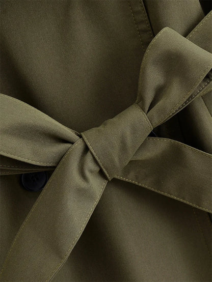 Long Belted Women Trench Coat