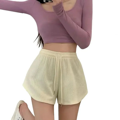 High Elastic Waist Lace Up Super Comfort Summer Women Shorts