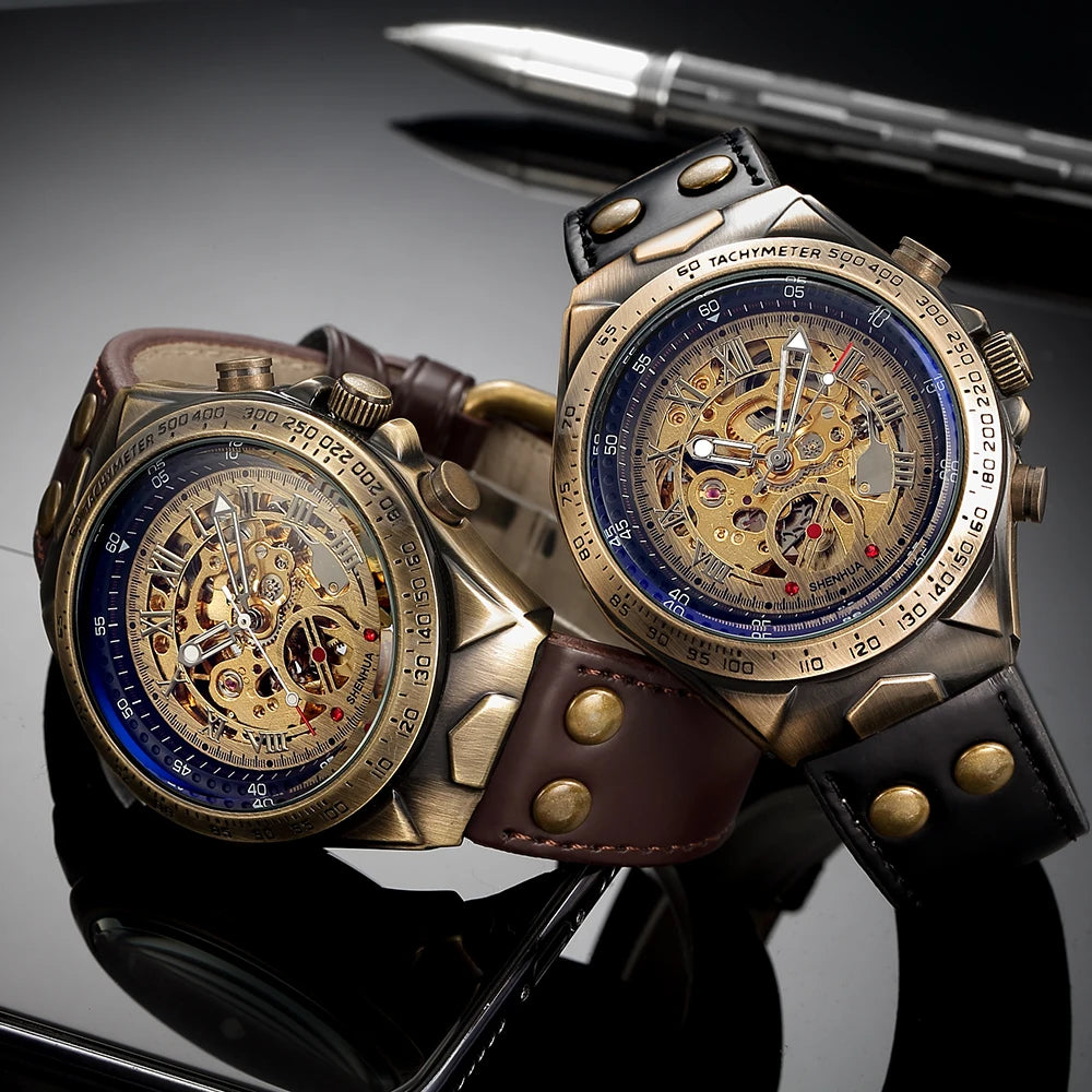 Vintage Steampunk Aesthetic - Luxury Mechanical Skeleton Watch