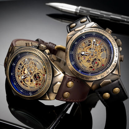 Vintage Steampunk Aesthetic - Luxury Mechanical Skeleton Watch