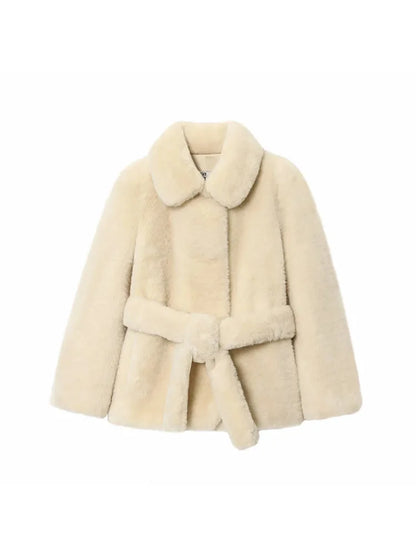 Fluffy Thick Faux Fur Overcoat For Women
