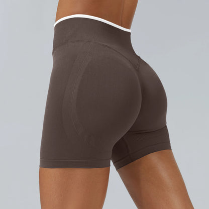 Pink High-Waist Seamless Workout Shorts