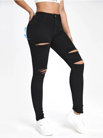 Ripped Skinny Denim Pants