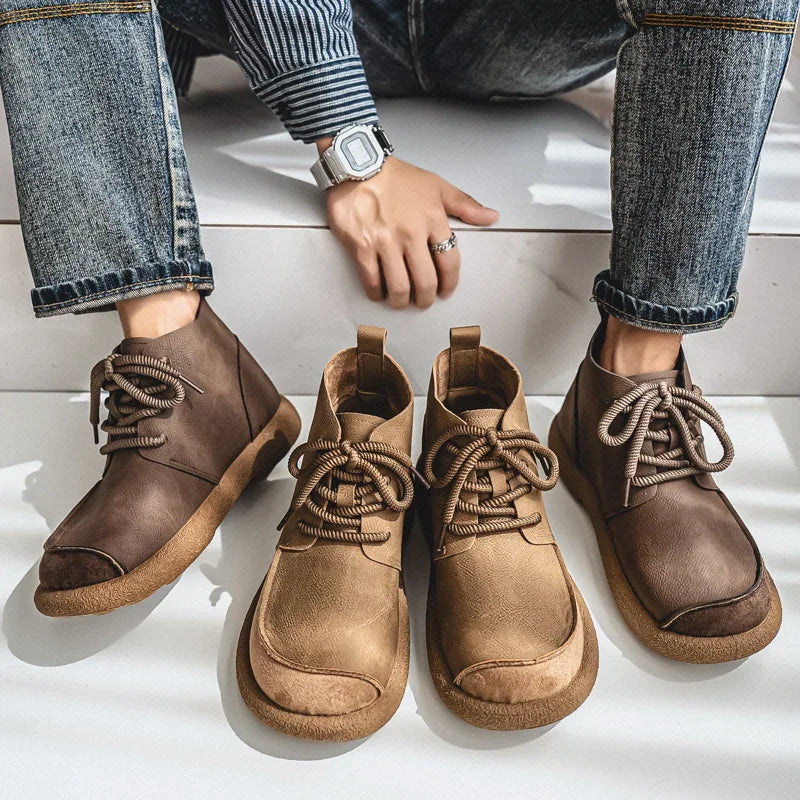 Big Size New Spring British Style Men Casual Leather Boots