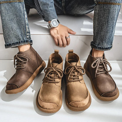 Big Size New Spring British Style Men Casual Leather Boots