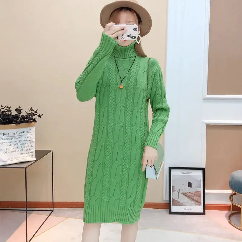 Women Turtleneck Thick Knitted Sweaters