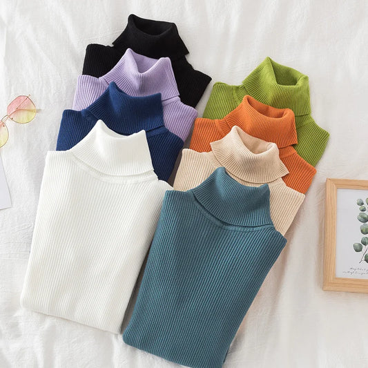 Women S Turtleneck Cashmere Sweater Soft Knitted Pullover Solid Basic Autumn Winter Casual Jumper Top