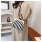Designer Style Striped Evening Clutch Crossbody Bag