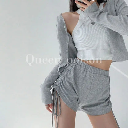 Drawstring Loose Outdoor Sports Shorts For Women