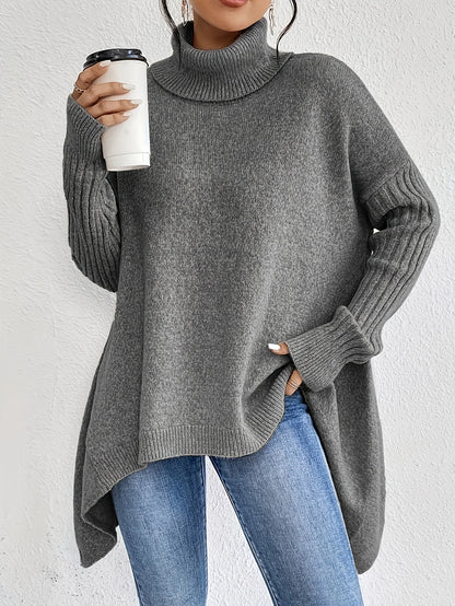 Women Soft Plain Turtleneck Sweaters